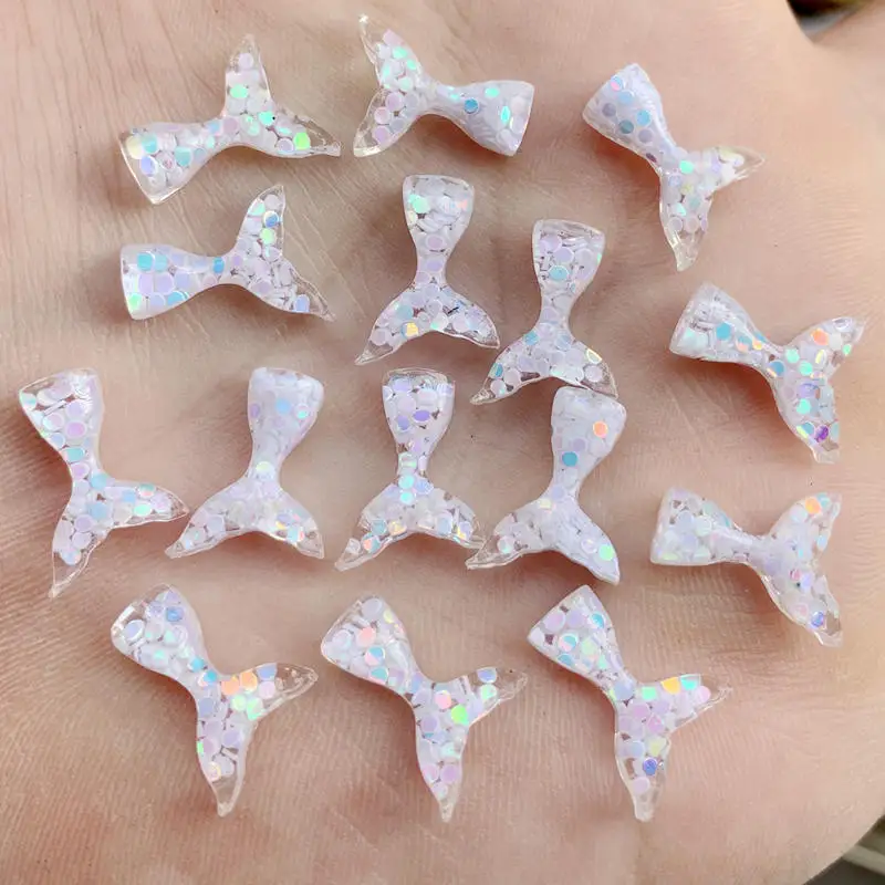 Блестящие подвески из смолы в виде хвоста русалки кабошоны для самостоятельного