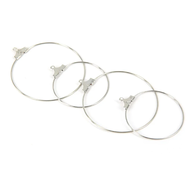 40Pcs/Lot 30/35/40mm Big Round Hoops Earrings Dangle Clasp Ear Wires Hook DIY Circle Earring Findings Jewelry Making Accessories | Украшения