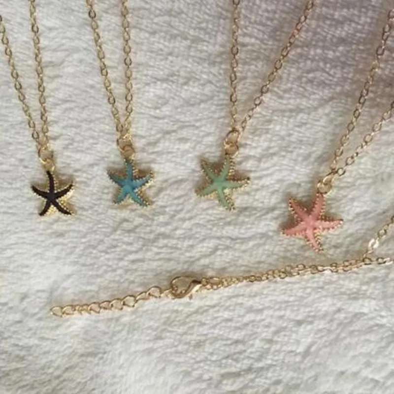 Цепочка женская с кулоном в виде ракушки морской звезды раковины | Украшения и