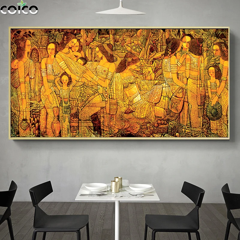 

Ancient Egypt Abstract Golden Woman Oil Painting Wall Art Poster Print Canvas Picture Modern Home Decor Living Room Porch Prints