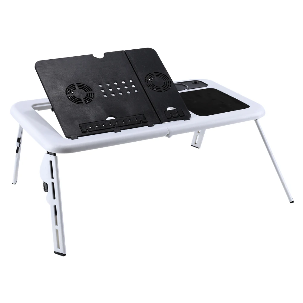 

Portable Adjustable Folding Laptop Computer Table Bed Lap Desk with 2 Cooling Fans for Home Travel