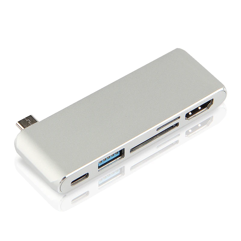 Ajiuyu USB 3,1 тип-c концентратор к HDMI адаптер 4K Thunderbolt 3 USB C концентратор с концентратором 3,0 TF считыватель SD карт слот PD для MacBook Pro/Air