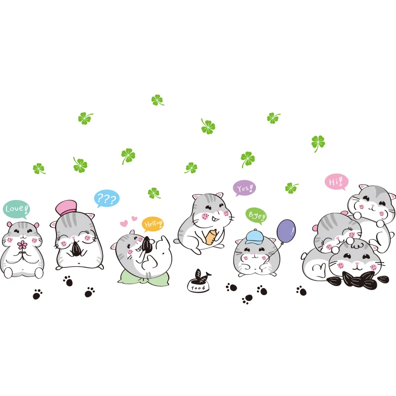 [SHIJUEHEZI] наклейки на стену с изображением хомяков из ПВХ материал DIY для детской