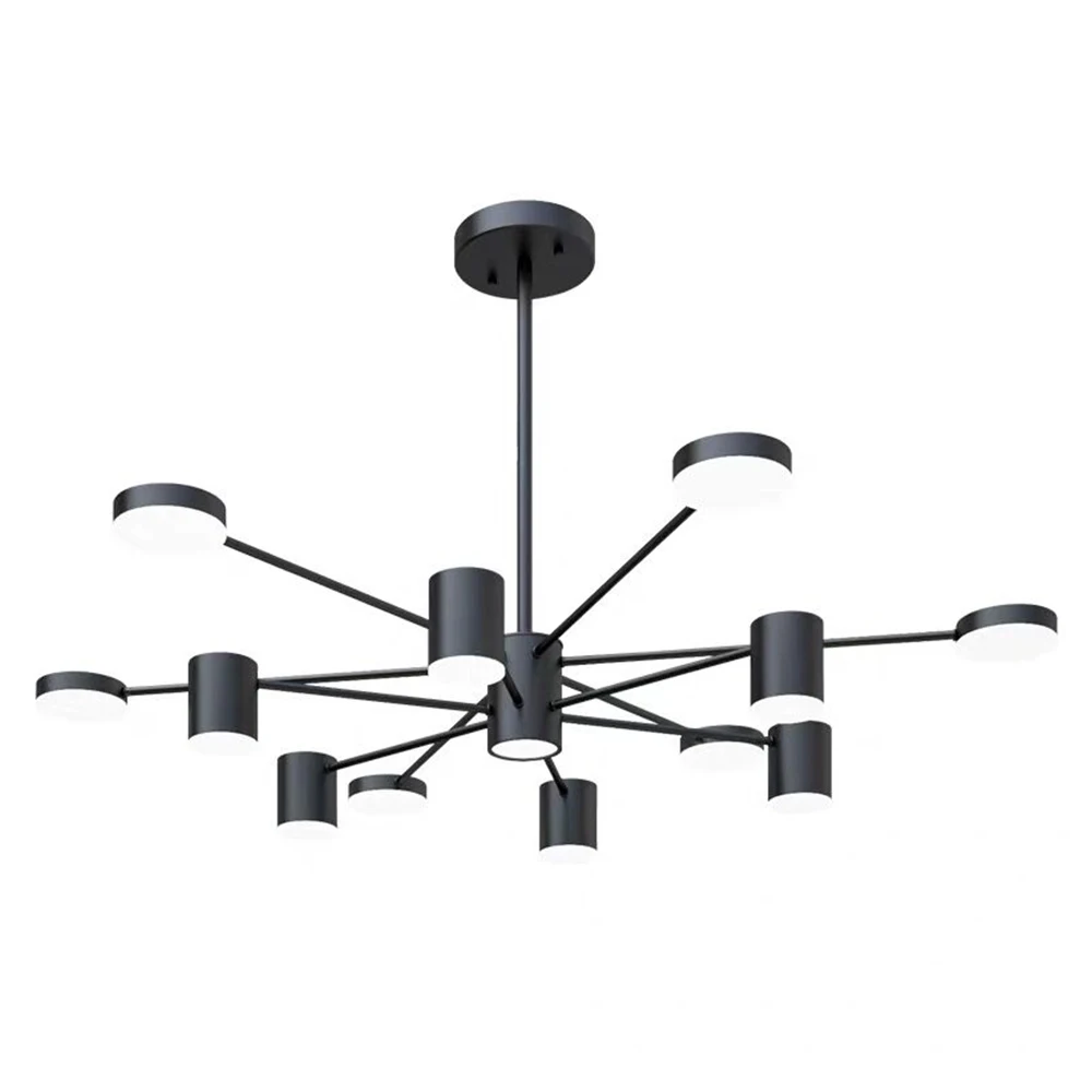 

Modern Black Gold Changeable LED Multi-Head Chandelier for Bedroom Dining Living Room Hall Loft Nordic Indoor Art Decor Lighting