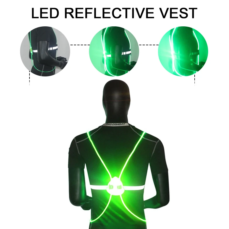 

360 High Visibility Reflective Vest Flash LED Driving Night Driving Cycling Outdoor Light Up Cycling Safety Vest