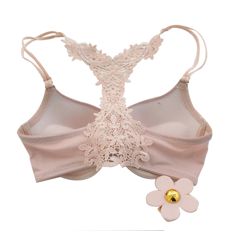 Привлекательный бюстгальтер Laides' с застежкой спереди и пуш-ап кружевное