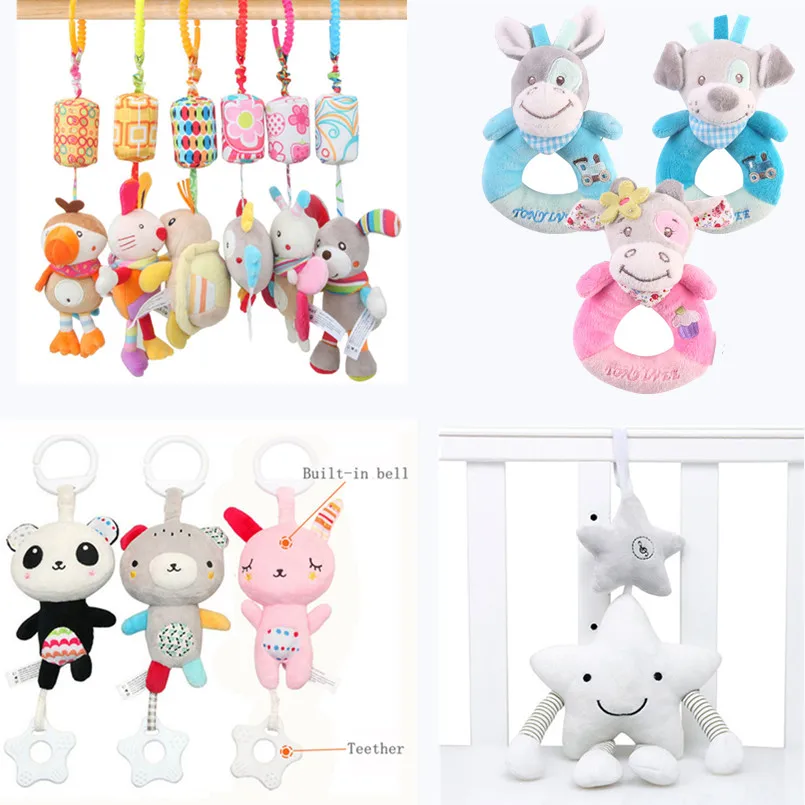 Детские игрушки 0 12 месяцев мягкая плюшевая игрушка в виде животных кроватка для