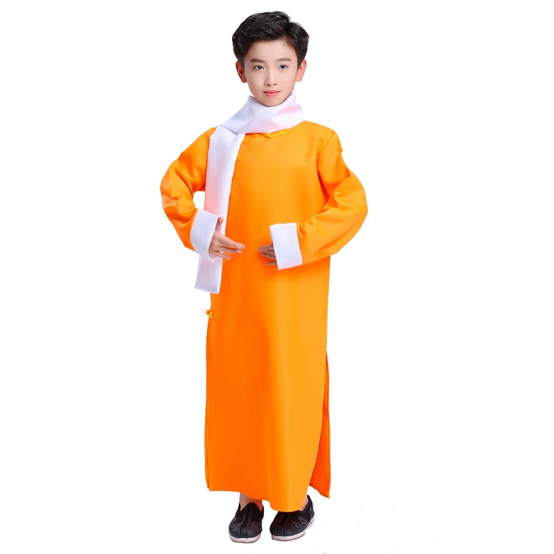 One orange gown Китайские традиционные новогодние костюмы для детей; классический костюм для девочек в стиле Тан; Hanfu Xiangsheng Crosstalk Robe; платье для выступлений - Цвет: One orange gown