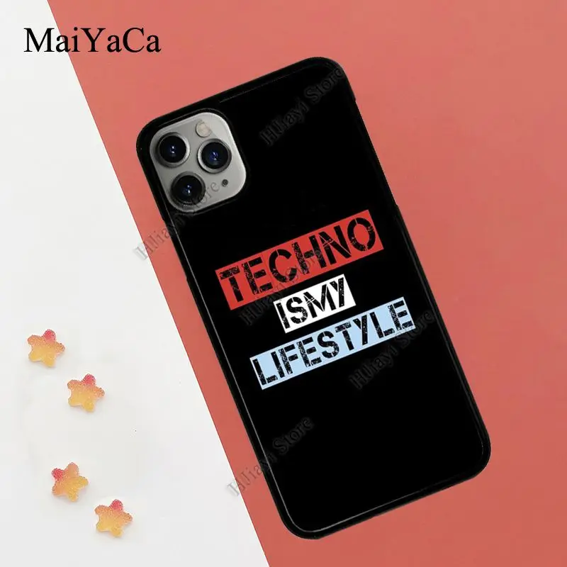 Love Techno Music Quotes Case For iPhone 7 8 Plus 6S SE 2020 Cover 12 13 mini 11 Pro Max XS X XR  Мобильные телефоны