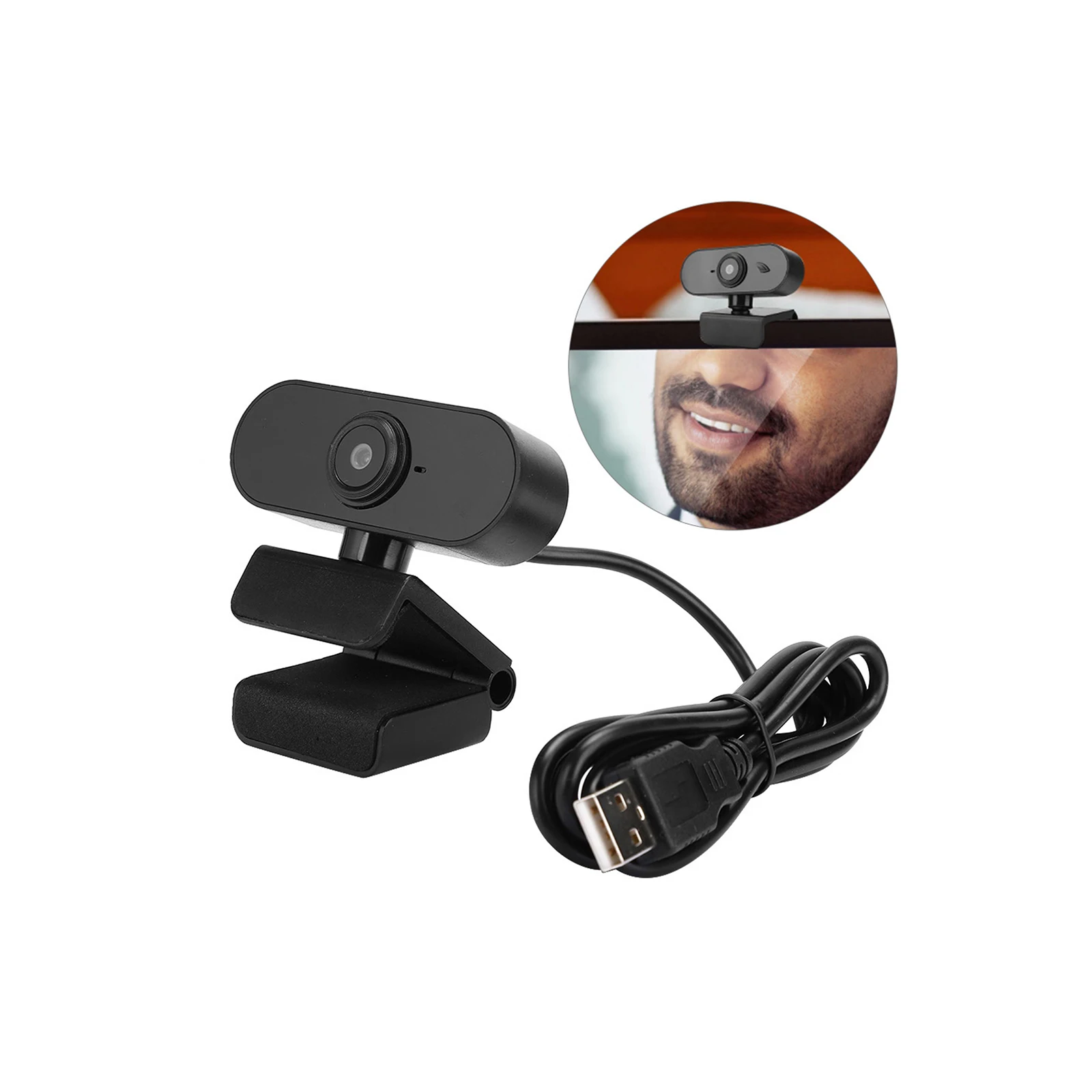 

USB Webcam View Angle Laptop Camera With Built-In Microphone USB2.0 Interface For Laptop PC Desktop Computer Record