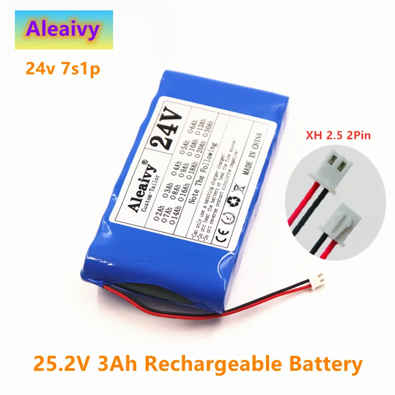 

2020 New 24v 7S1P 18650 lithium Battery Pack 25.2V 3000mAh Rechargeable Battery for Small Motor Motors / LED Strip Protection