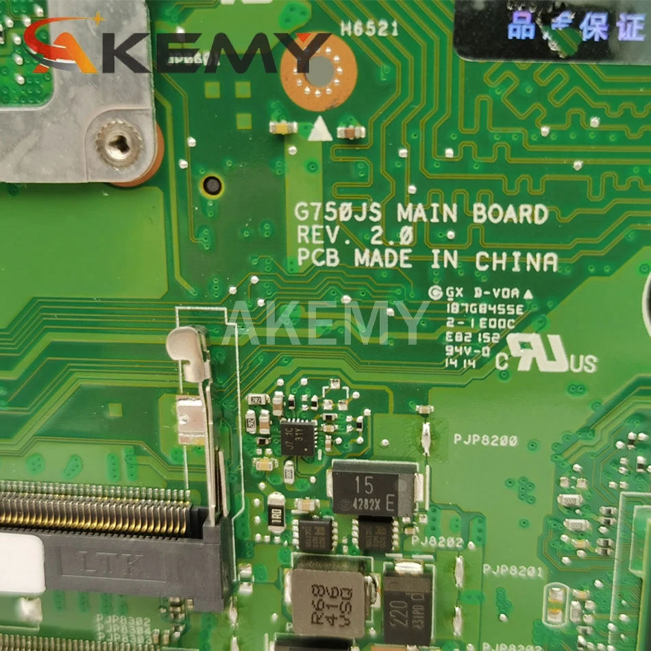 

Akemy G750JS mainboard I7-4700HQ CPU For Asus G750JS G750J laptop motherboard 100% Tested Support GTX870M graphics card