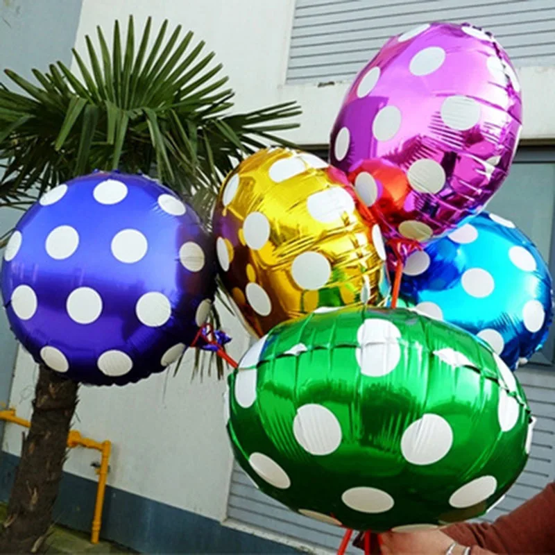 

18 Inch Dot Wave Dot Mixed Color Aluminum Film Balloon Baby Birthday Party Decoration Christmas Home Decoration Baby Shower