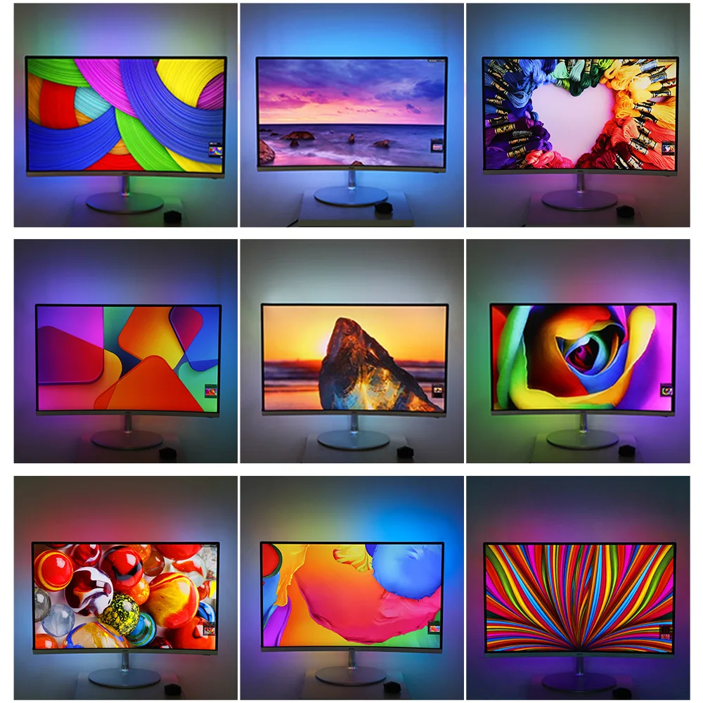 USB Ambilight TV PC Screen LED TV Backlight LED Strip USB Output RGB Dream Screen LED Lights Strip Kit, Color Changing Strips