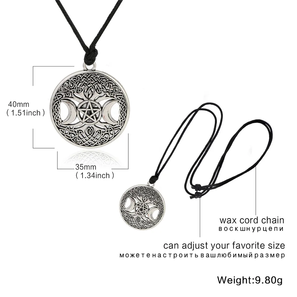 LIKGREAT подвеска Триединая богиня луны Wicca кулон пентаграмма волшебный Амулет