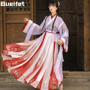 Древнее китайское платье Hanfu Элегантный женский костюм Тан костюм феи для танцев народная династия Хань наряд принцессы косплей