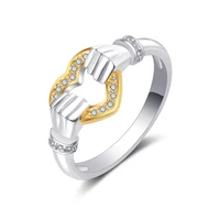 seanlov new fashion love heart design hand heart rings for women christmas gift anel fashion gold color bague rings
