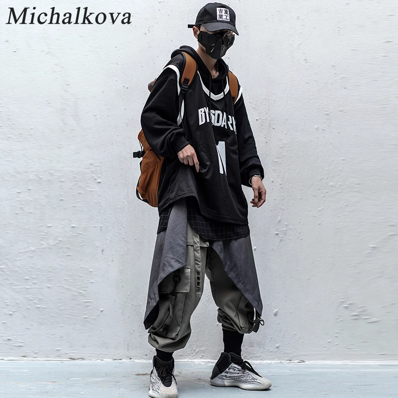 Michalkova Harajuku Ninja 11 баскетбольная Свободная Толстовка в стиле хип хоп с принтом