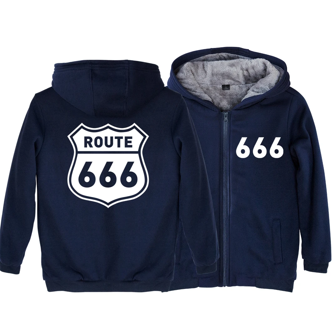 Man Boy Parkas Full Zip Coat Shield ROUTE 666 Plus Velvet Autumn Winter Couple Clothes ZIIART