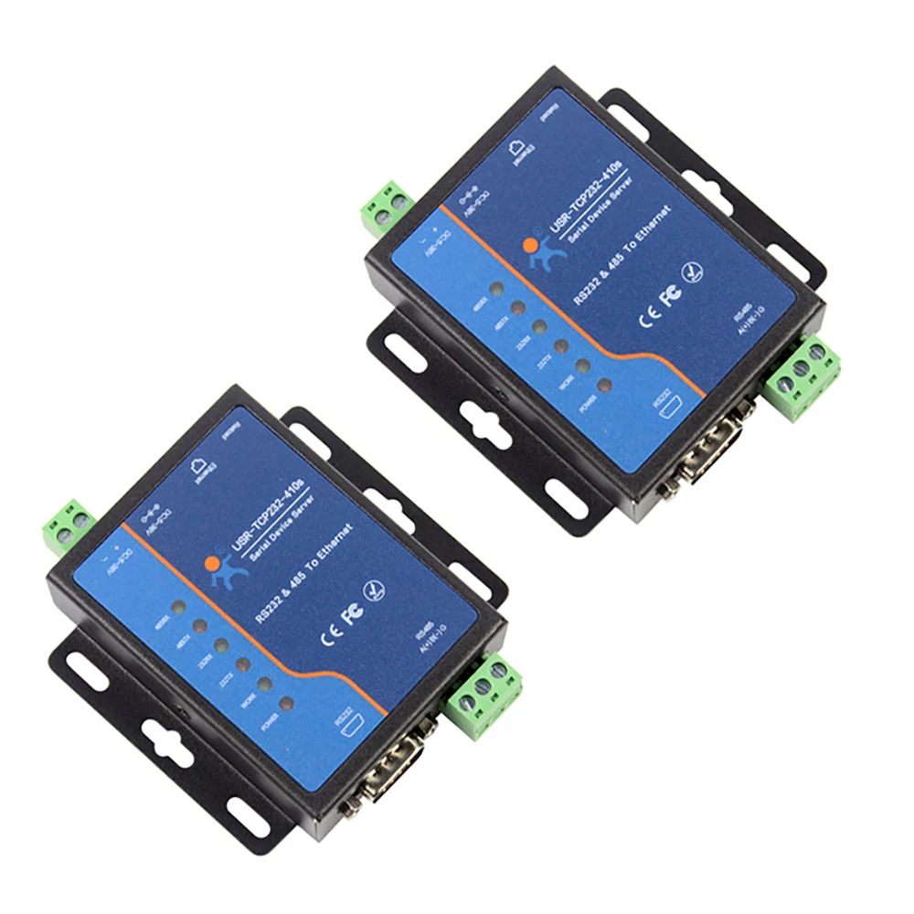 2PCS Serial to Ethernet Converter RS232 RS485 to TCP / IP Device Server Module Supports Modbus RTU to Modbus TCP DHCP / DNS