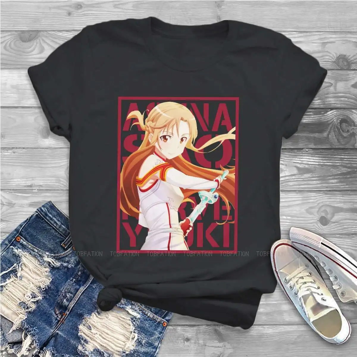 

Asuna Essential Female Shirts Sword Art Online Oversized Vintage Women Top Harajuku Casual Feminine Blusas