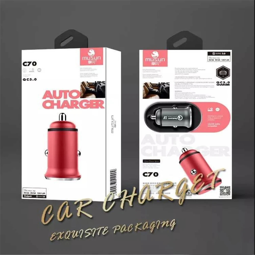 Автомобильное зарядное устройство Qualcomm Quick Charge QC3.0 быстрое металлическое для
