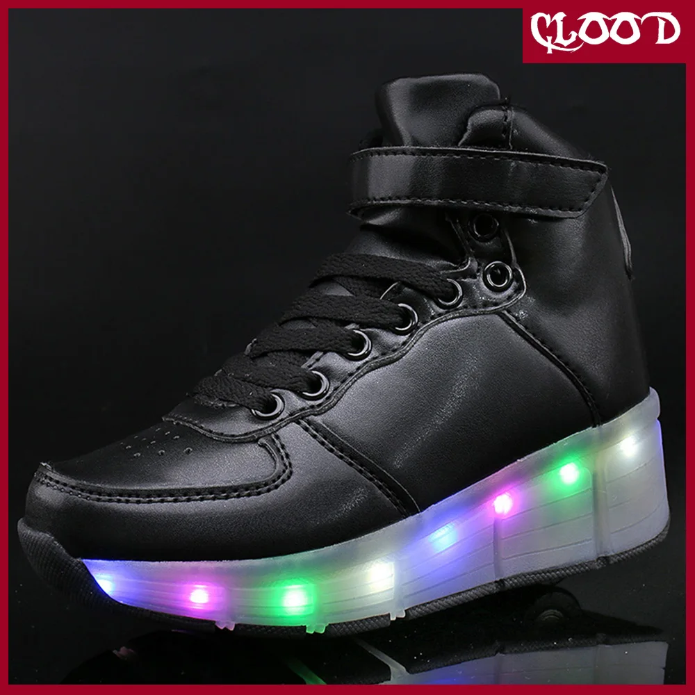 Детские зимние роликовые ботинки CLOOD кроссовки с колесами для девочек и