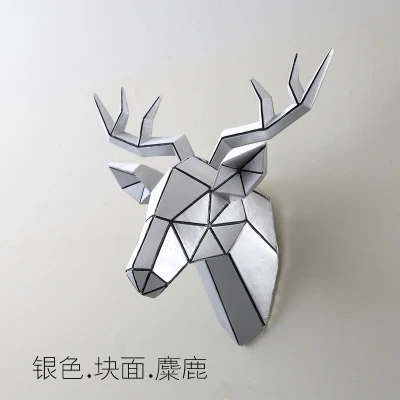 1pcs Креативные животные, имитация головы оленя, настенные подвесные стерео украшения, Европа и Америка, Ретро стиль, гостиничная, настенная, для гостиной - Цвет: 1pcs