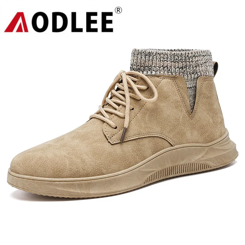 AODLEE/мужские кроссовки зимние ботинки для мужчин ботильоны из матовой кожи