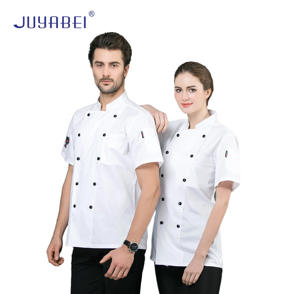 

Chef Jacket Short Sleeve Cook Uniform Lady's Chef Shirt Hotel Barber Shop Kitchen Restaurant Workwear Cuisine Chef Clothes