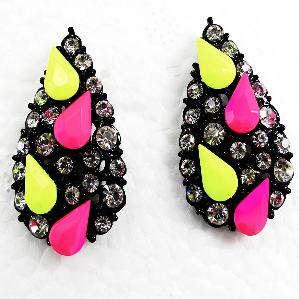Женские серьги гвоздики со стразами черного цвета|earrings designer|long earscrystal long earrings |