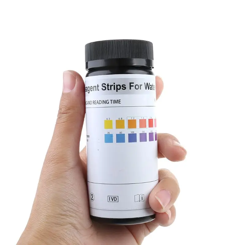 

50Strips Water Test Strip Reagent 2in1 pH Hardness Fish Tank Swimming Pool Water Tester Analyzer