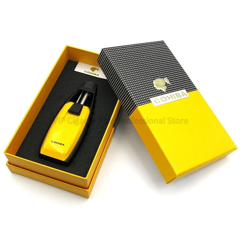 Cohiba металлический 1 фонарь, пламенная струйная зажигалка, ветрозащитная многоразовая зажигалка, креативный пистолет, Зажигалка для сигарет, инструмент для курения