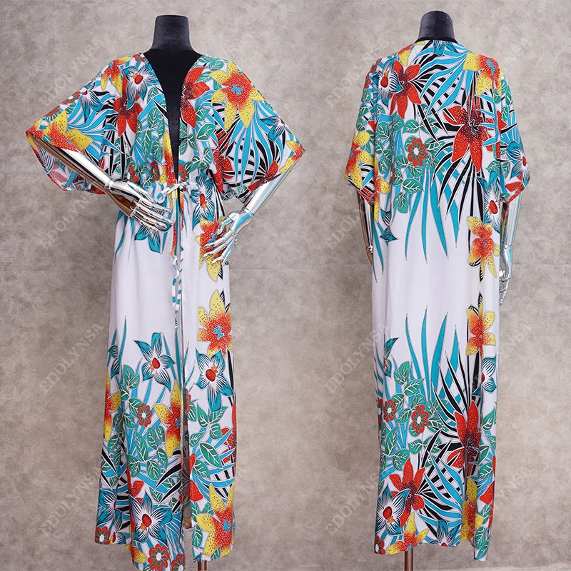 2021 накидки для бикини зеленое богемное летнее платье с принтом белая хлопковая