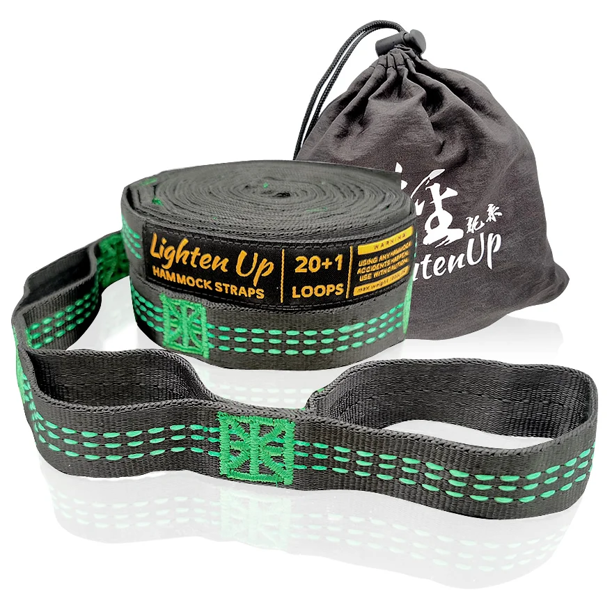 

New Hammock Straps Tree Swing Hanging Strap Ropes + 2pcs Carabiners for Outdoor Activities