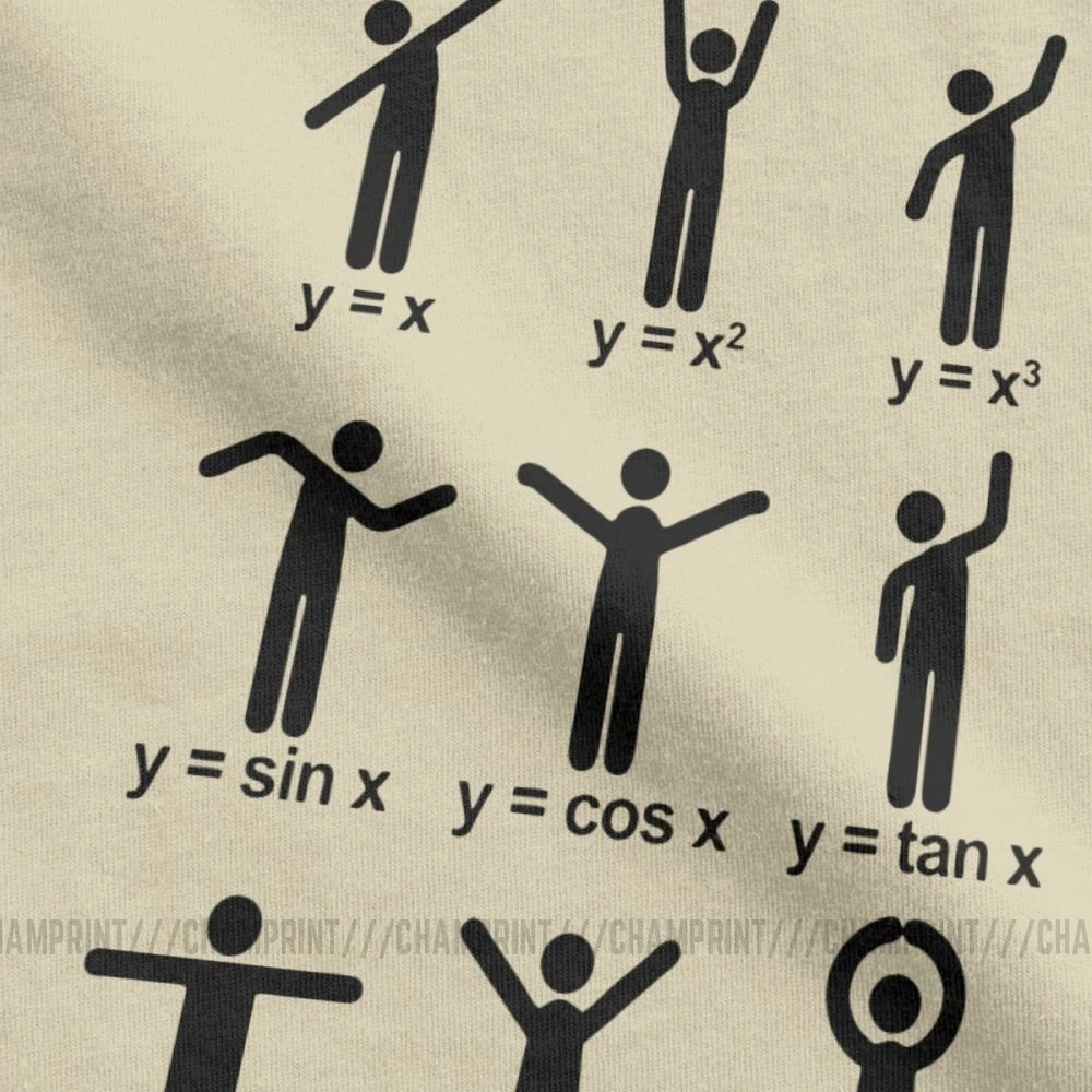Men Math Dance T-Shirts Mathematical Mathematics Funny Round Neck Short Sleeve Tops Pure Cotton Tees Humor T Shirt | Мужская одежда