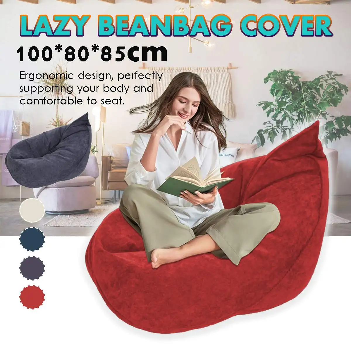 

Lazy Bean Bag Sofas Cover Chairs Polyester Lounger Seat Bean Bag Puff asiento Couch Tatami Living Room Furniture Without Filler