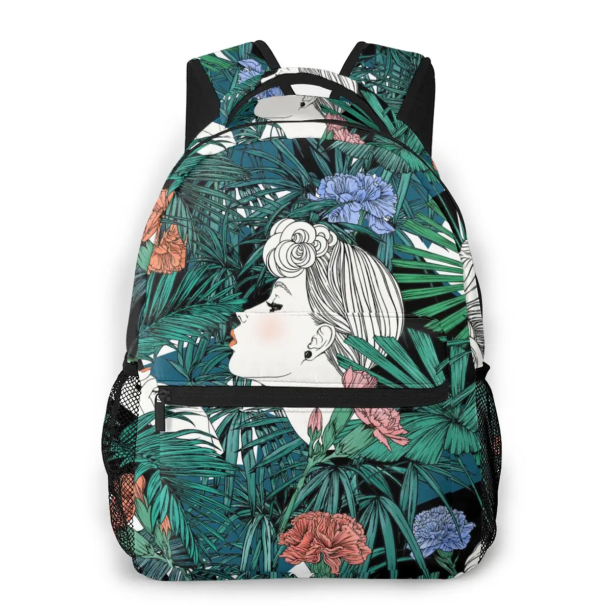 

Leaves Art Pattern Backpack School Bags Casual for Teenager Girls Shoulder Bag Travel Bags