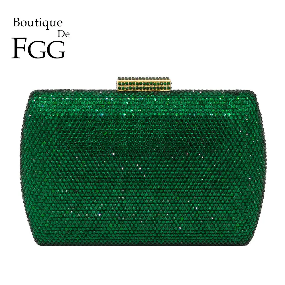 Женская вечерняя сумка Boutique De FGG металлический жесткий чехол с зелеными