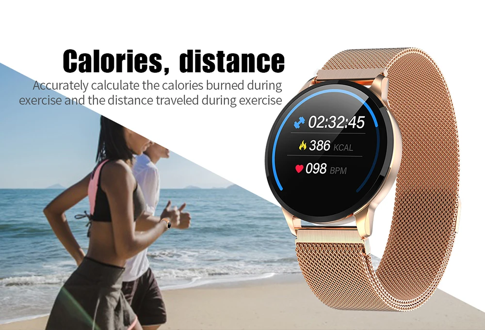 Greentiger Новые смарт-часы для фитнеса для женщин монитор сердечного ритма Bluetooth Шагомер сенсорный Интеллектуальный спортивный Smartwatch VS L5 L7 F8