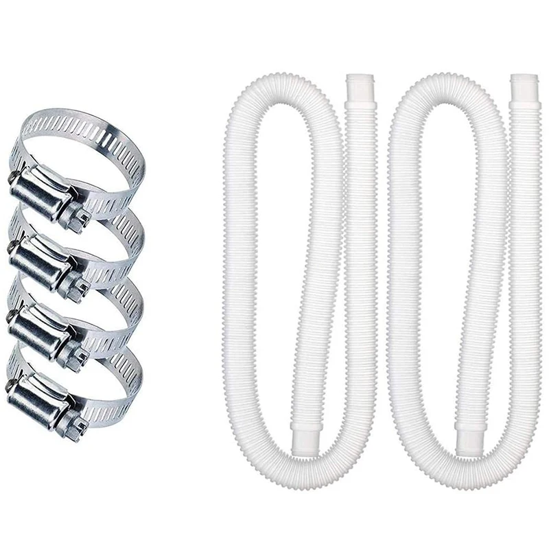 

Replacement Hose for Above Ground Pools Diameter Accessory Pool Pump Replacement Hose with 4 Metal Clamps