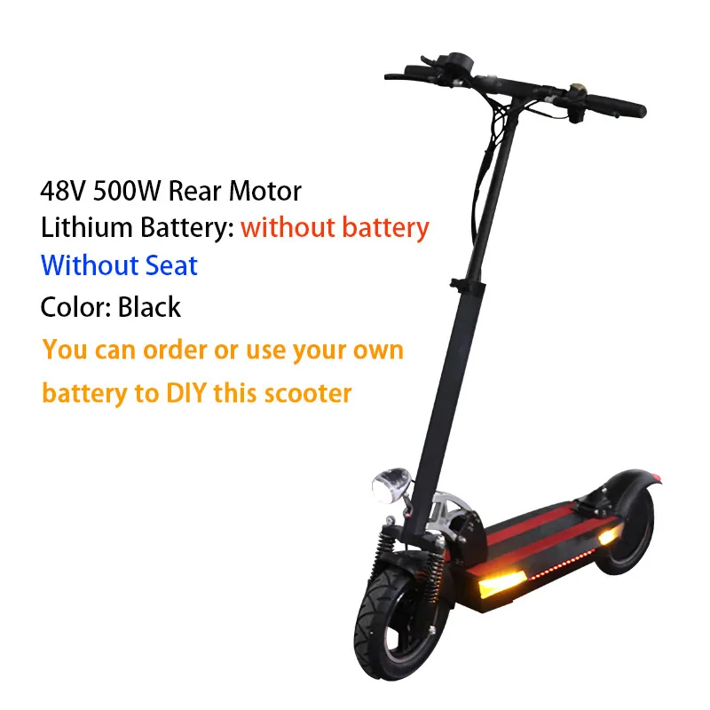 500W without battery Большой дистанционный 100 км электрический скутер 1" 48V500W моторное колесо 26AH аккумулятор взрослый самокат складной patinete electrico adulto - Цвет: 500W without battery