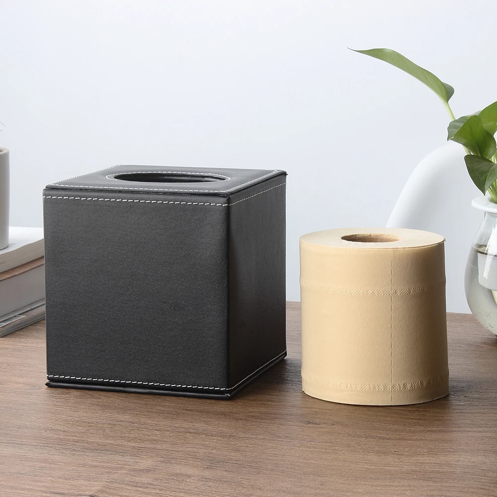 ПУ модная классическая квадратная Коммерческая кожаная коробка для ткани | Дом и