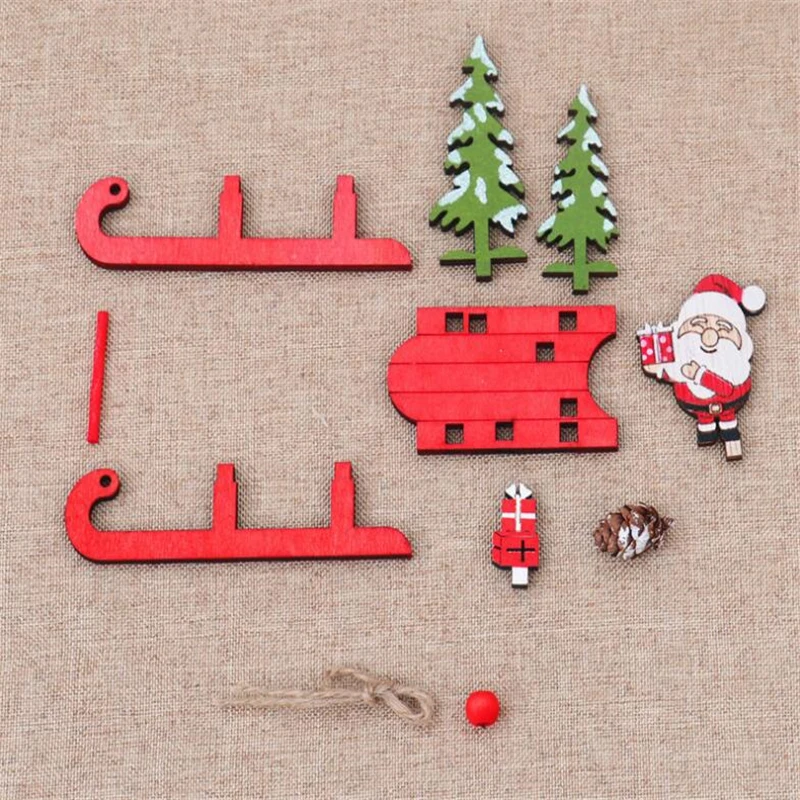 Рождественское украшение для дома Рождественские сани деревянные украшения