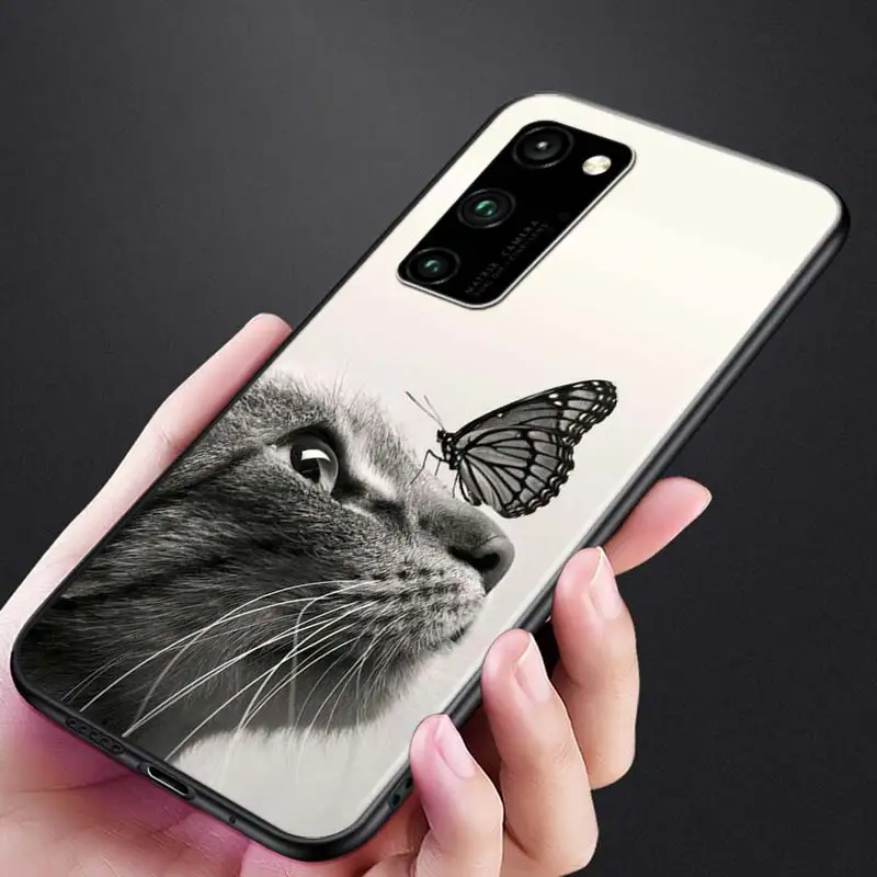 

Silicone Cover Black Cat Blue Eye for Huawei Honor 30 20S 20 10i 9S 9A 9C 9X 8X 10 9 Lite 8A 7C 7A Pro Phone Case
