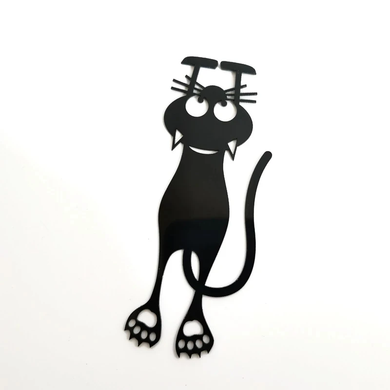 1/2 5 шт./набор 3D полые с изображением черного кота Закладка для книг Kawaii Пластик