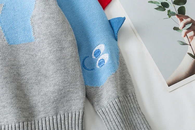 

Dinosaur Print Boys Knitted Sweater For Toddler Girls Kids Casual Autumn Cartoon Warm Cotton Boys Sweaters Pullovers