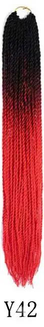 Qphair Ombre Сенегальские вьющиеся волосы крючком косы 24 дюйма 30 корней/упаковка синтетические плетеные волосы для женщин черные кроличьи волосы - Цвет: y42