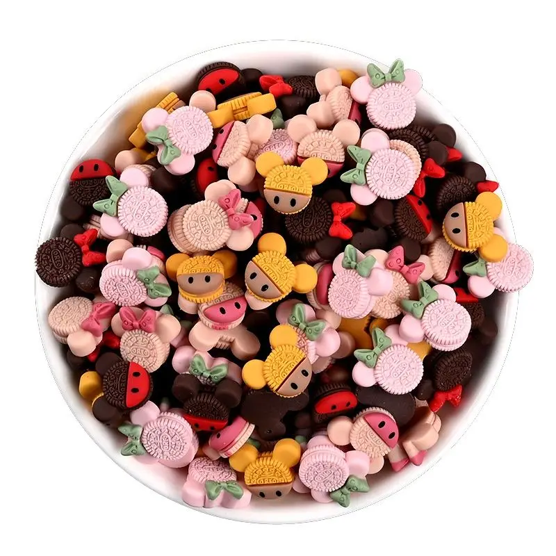 

20-50Pcs Cookies Candy Doughnuts Resin Accessories Cabochons Miniatures Crafts Jewelry Finding Hairpin Brooch Bag Material Toys