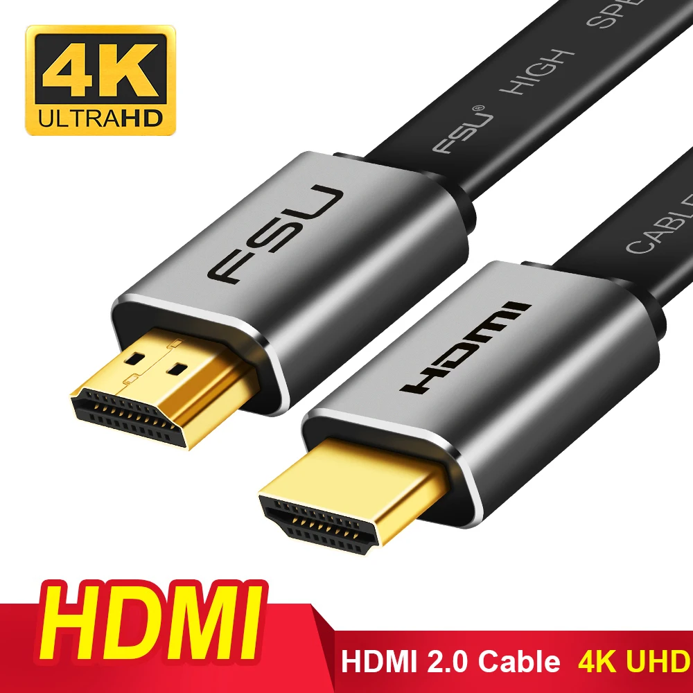 HDMI кабель 4K 60Hz HDMI 2,0 плоский алюминиевый сплав HDMI к HDMI Кабель-адаптер 0,5 м 1 м 1,5 м 2 м 3 м для разветвителя переключатель ПК ТВ ноутбука